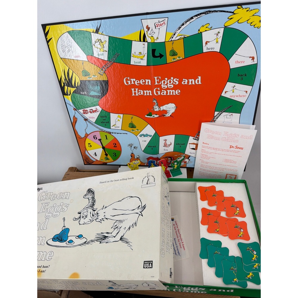 Dr Seuss Green Eggs and Ham Board Game University Games Vintage 1996 Complete